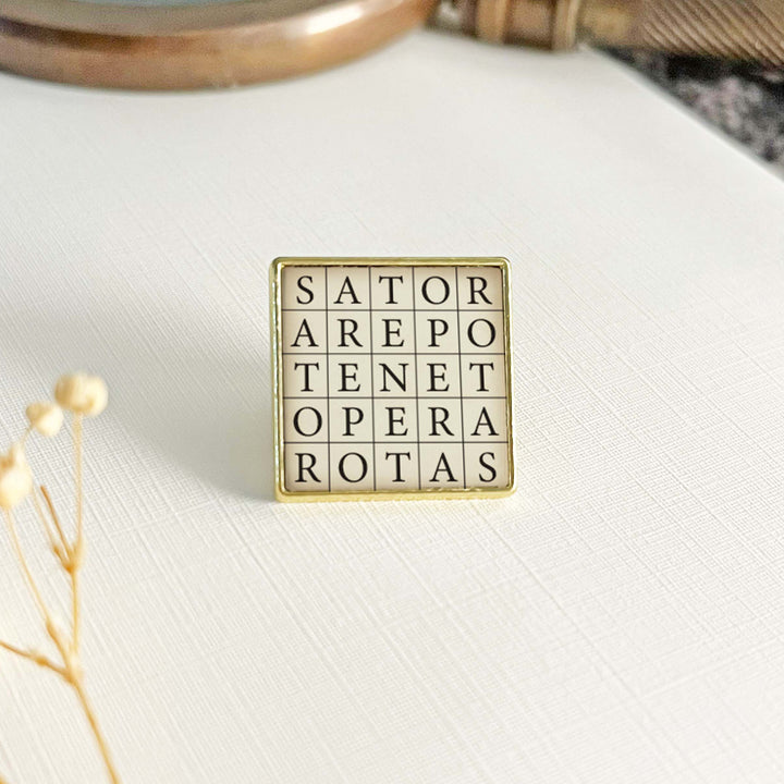 SATOR Square Button Pin Gold