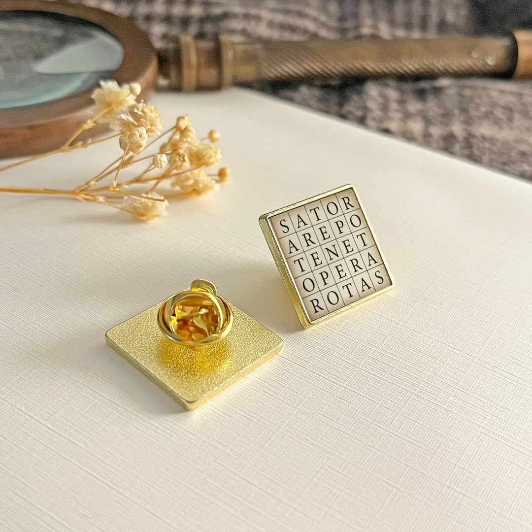 SATOR Square Button Pin Gold