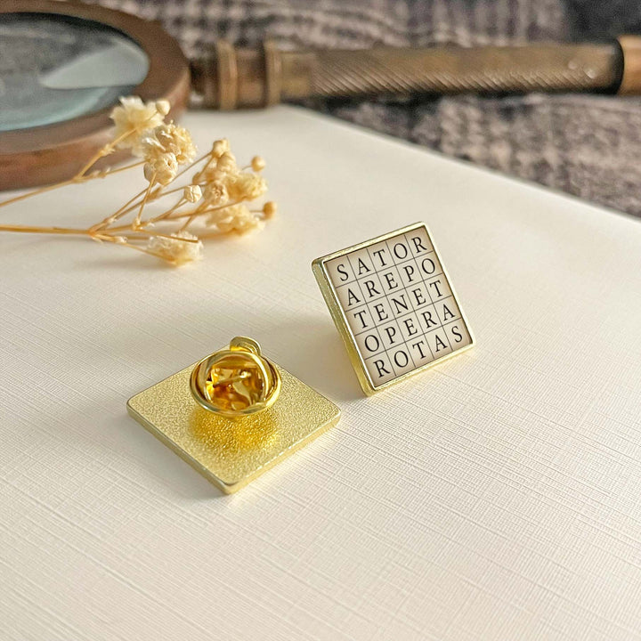SATOR Square Button Pin Gold