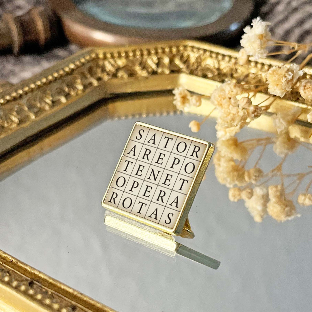 SATOR Square Button Pin Gold