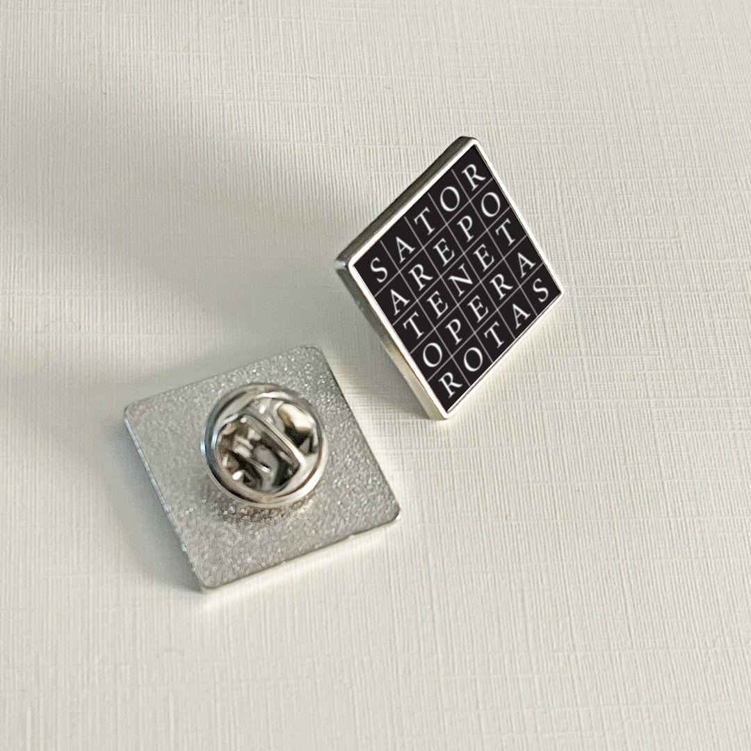 SATOR Square Button Pin Black