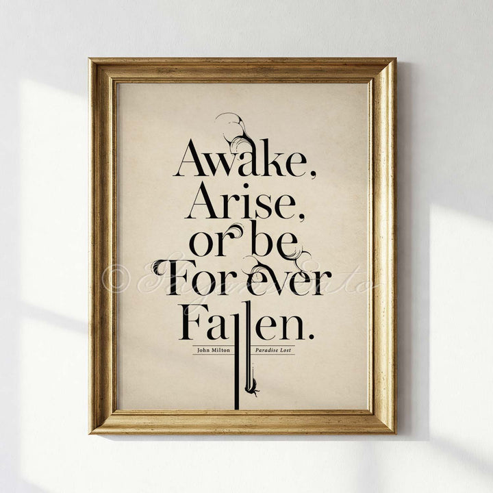John Milton Quote from Paradise Lost Typography Print