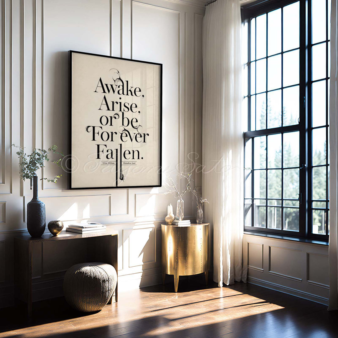 John Milton Quote from Paradise Lost Typography Print