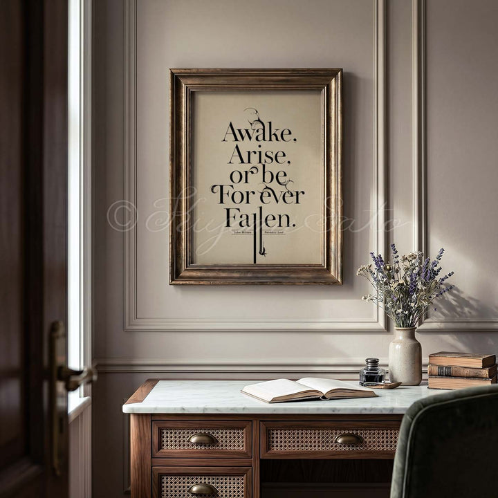 John Milton Quote from Paradise Lost Typography Print