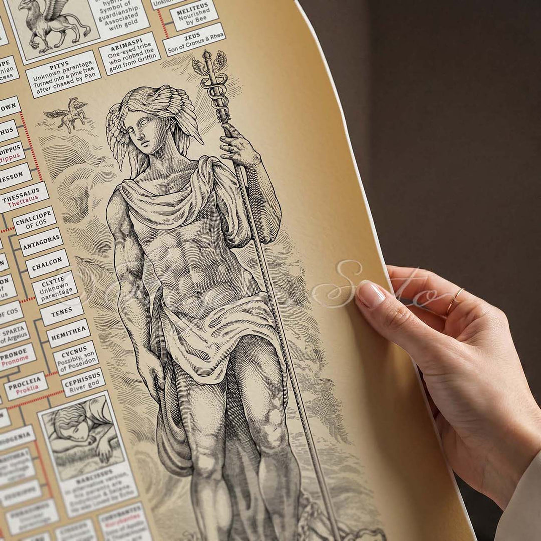 Greek Mythology Genealogy Poster Large