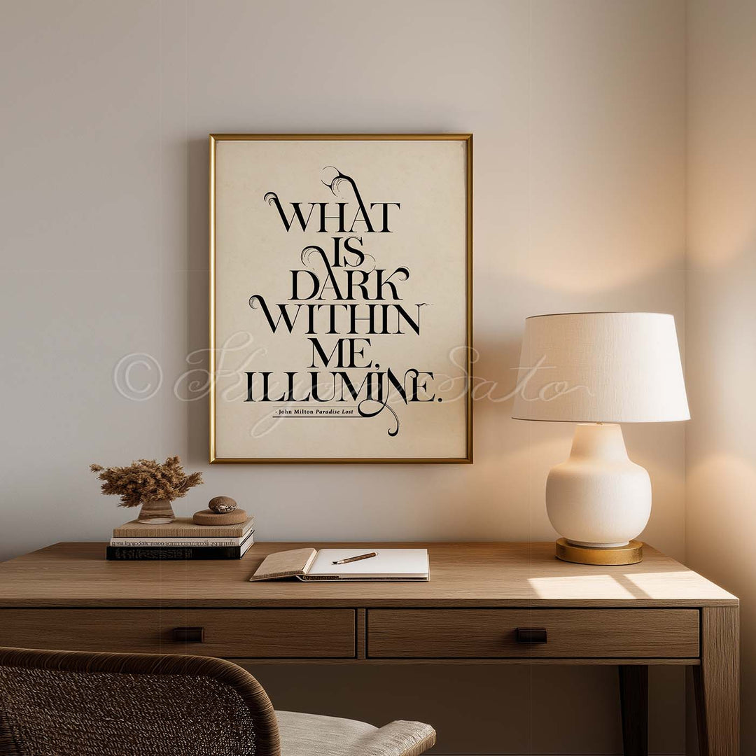 What is Dark Within Me Paradise Lost quote by John Milton Print