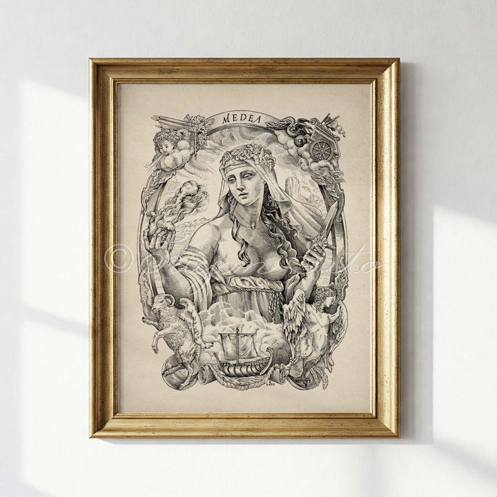 Medea, Greek Myth Art, Sorceress illustration Poster