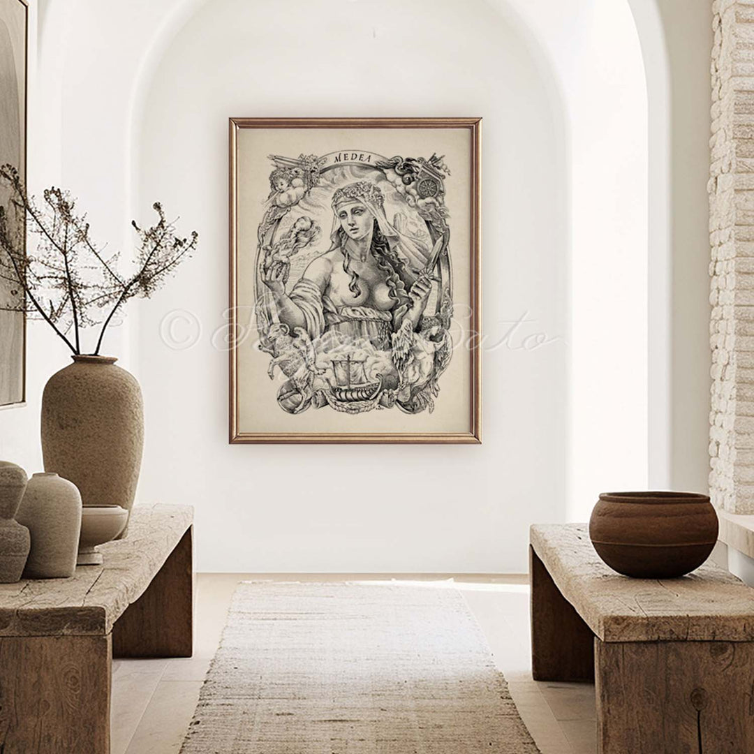 Medea, Greek Myth Art, Sorceress illustration Poster