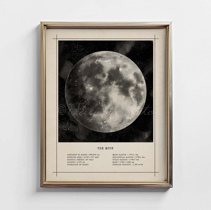 Moon Vintage style Print
