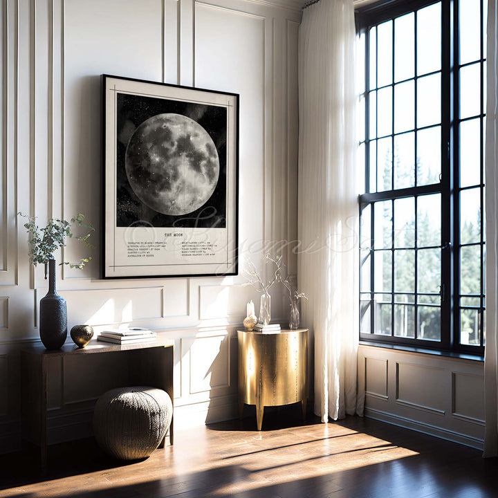 Moon Vintage style Print