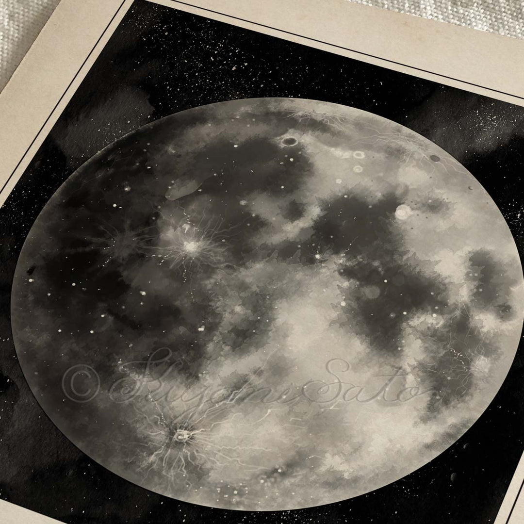 Moon Vintage style Print