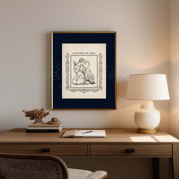 Swan and Leda, Greek Myth Art Print
