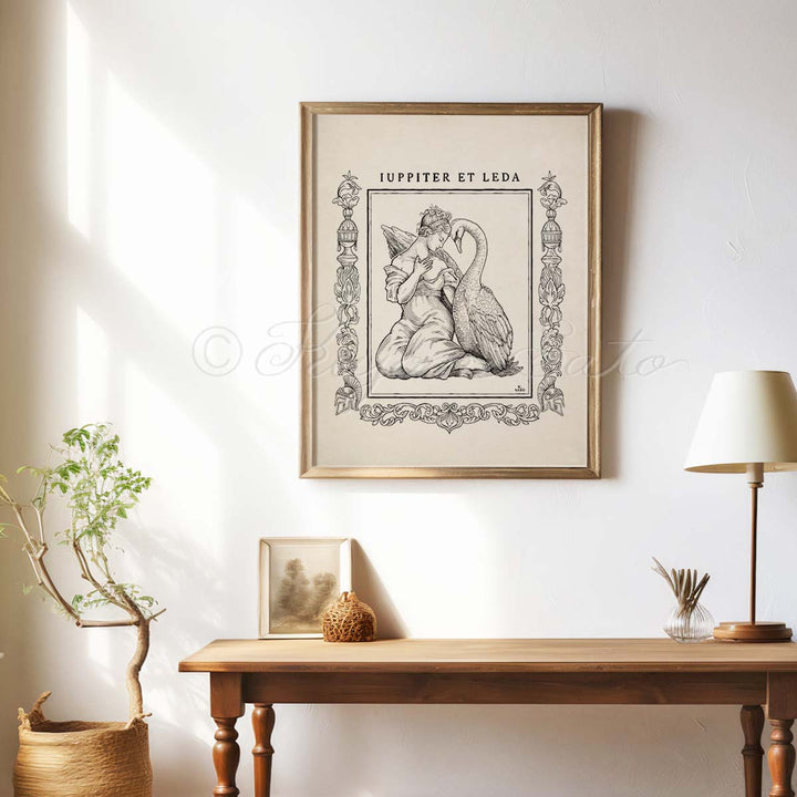 Swan and Leda, Greek Myth Art Print